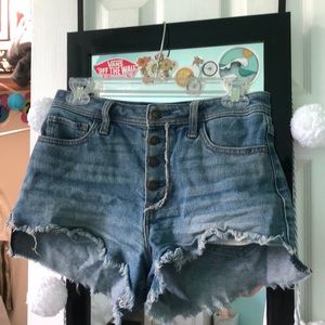 This blue Jean shorts are from Hollister